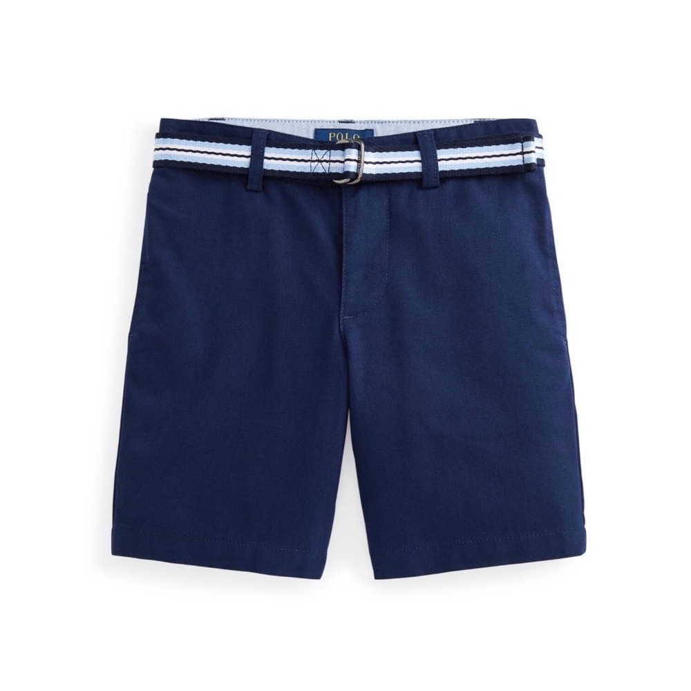 Polo Ralph Lauren Boys 3T Navy Blue Slim Fit Belted Chino Shorts NWT (O)